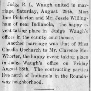 pinkerton and willingham marriage